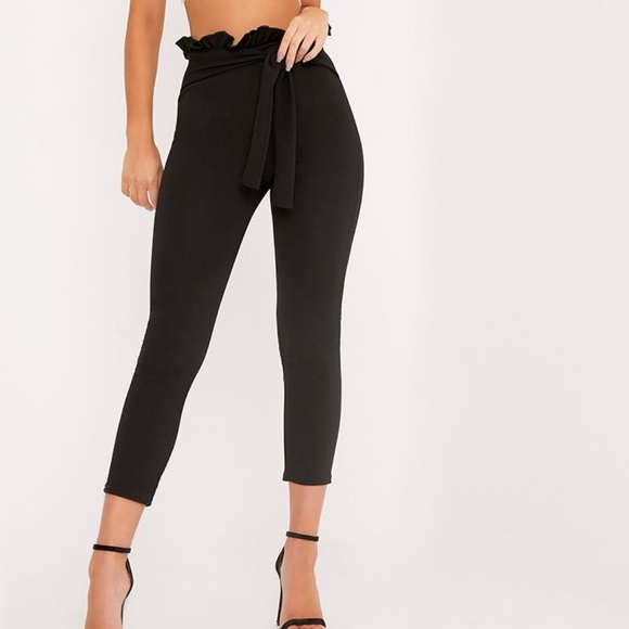 PrettyLittleThing Pants - PrettyLittleThing Paperbag Skinny Trousers